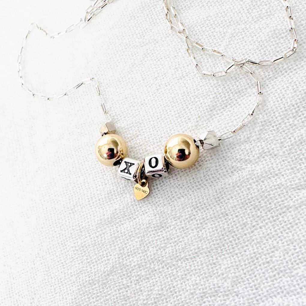 Sterling Silver and 14k Gold Necklace